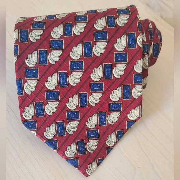 🇮🇹VALENTINO  Vintage Red Silk Tie - Picture 6 of 11